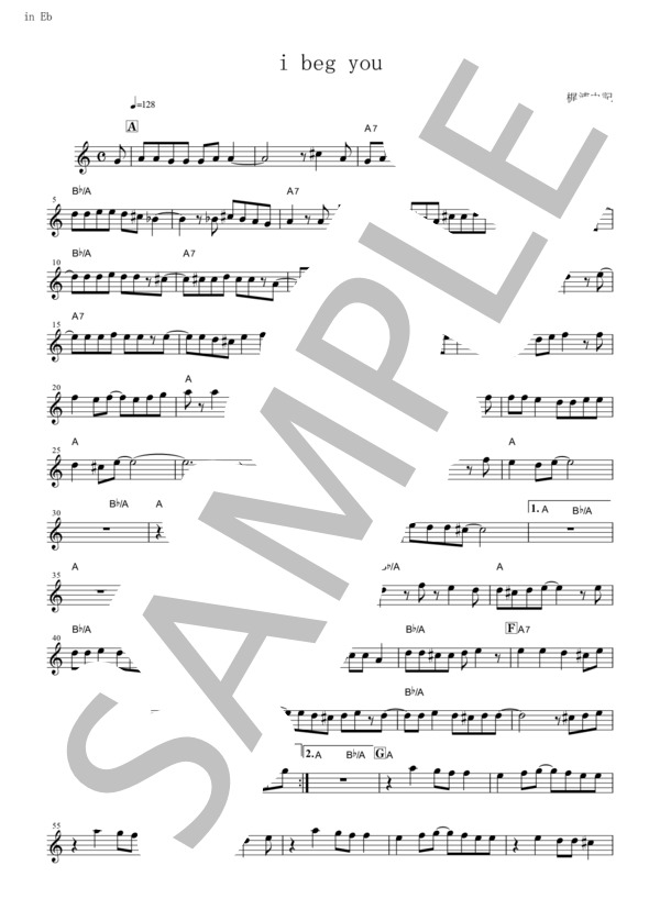 楽譜 I Beg You In Eb Aimer アルトサックス 初 中級 Piascore 楽譜ストア