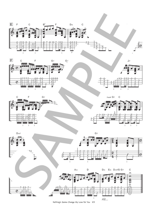 Nothing's Gonna Change My Love For You (Herb・Ohta Jr.) / ウクレレソロ 中〜上級 - サンプル譜面 3/5