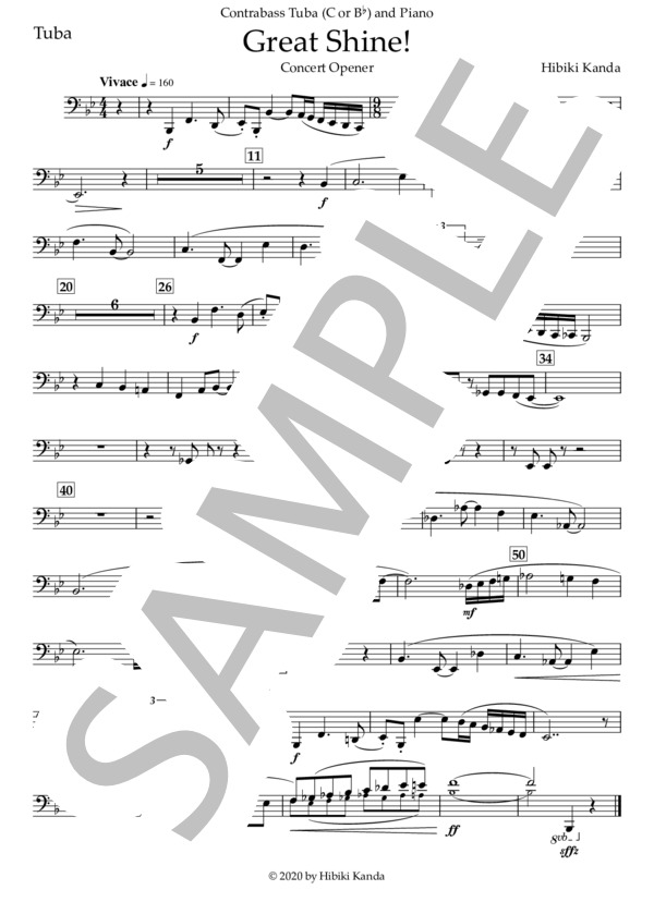 Great Shine!(チューバ・ソロ） (神田 響) / 中〜上級 - サンプル譜面 5/5