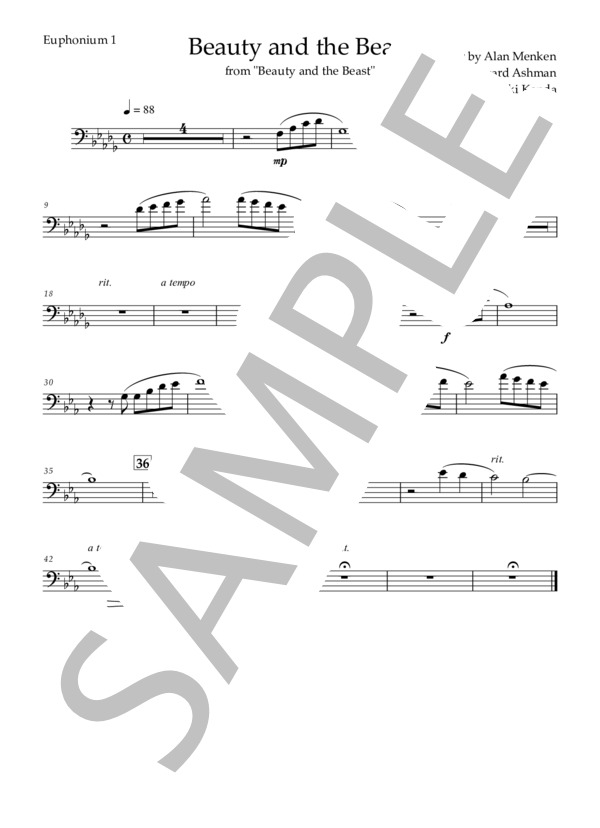 美女と野獣 (ピーボ・ブライソン) / アンサンブルピアノ＋他楽器 中級 - サンプル譜面 4/5