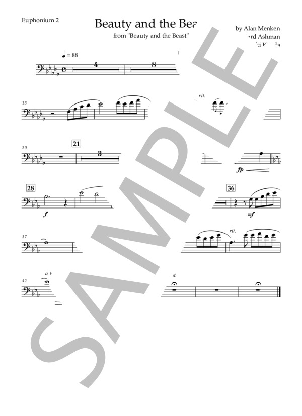 美女と野獣 (ピーボ・ブライソン) / アンサンブルピアノ＋他楽器 中級 - サンプル譜面 5/5