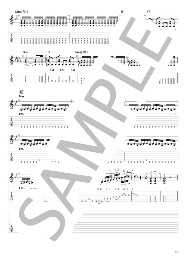 テーマ・オブ・半沢直樹 〜Main Title〜 メタルギターアレンジ rhythm part (豊川 雄也) / エレキギター 中級 - サンプル譜面 5/5