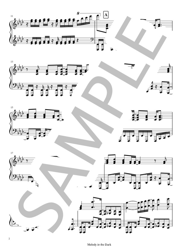 楽譜 上級 Melody In The Dark Undead Piano Solo Undead ピアノソロ 上級 Piascore 楽譜ストア