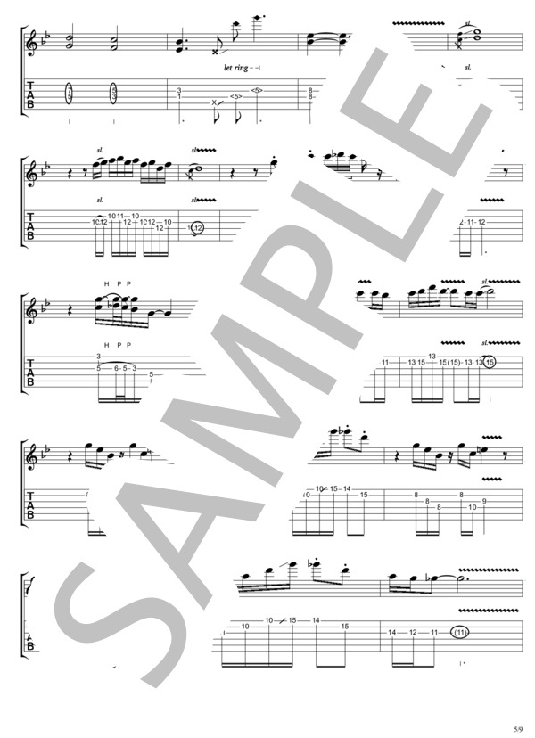 NEVER LET YOU GO -Mixture style- (B'z) / ギターソロ 中級 - サンプル譜面 5/5