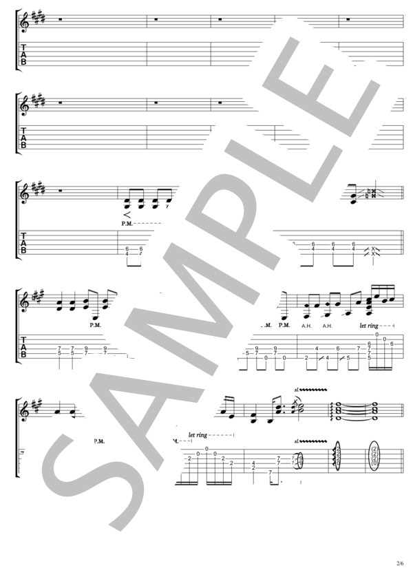 東京 (B'z) / ギターソロ 初〜中級 - サンプル譜面 2/5