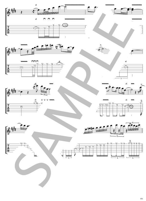 東京 (B'z) / ギターソロ 初〜中級 - サンプル譜面 4/5