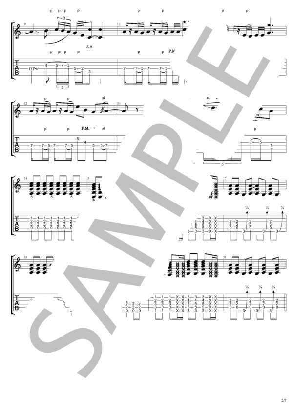 hole in my heart (B'z) / ギターソロ 中級 - サンプル譜面 2/5