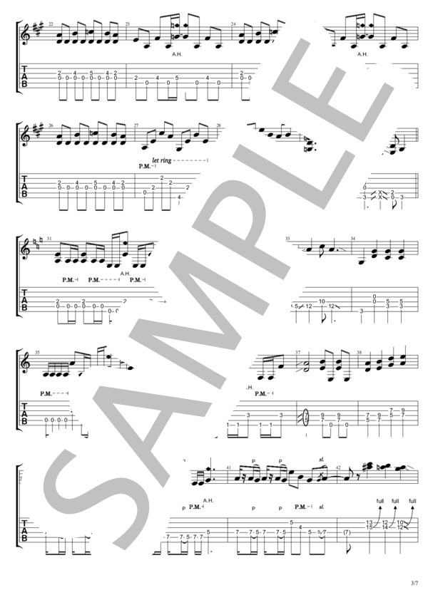 hole in my heart (B'z) / ギターソロ 中級 - サンプル譜面 3/5