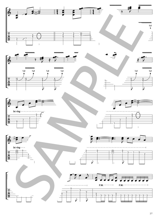 あなたならかまわない (B'z) / ギターソロ 中〜上級 - サンプル譜面 2/5