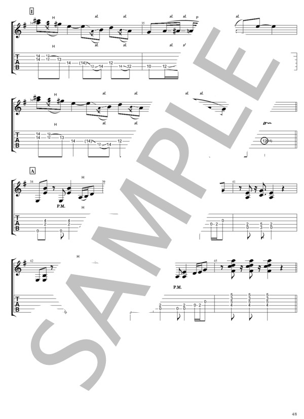 マイニューラブ (B'z) / ギターソロ 中〜上級 - サンプル譜面 4/5