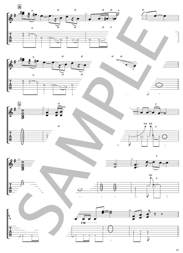 マイニューラブ (B'z) / ギターソロ 中〜上級 - サンプル譜面 5/5