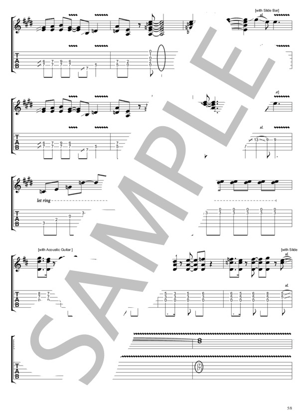 ゴールデンルーキー (B'z) / ギターソロ 中〜上級 - サンプル譜面 5/5