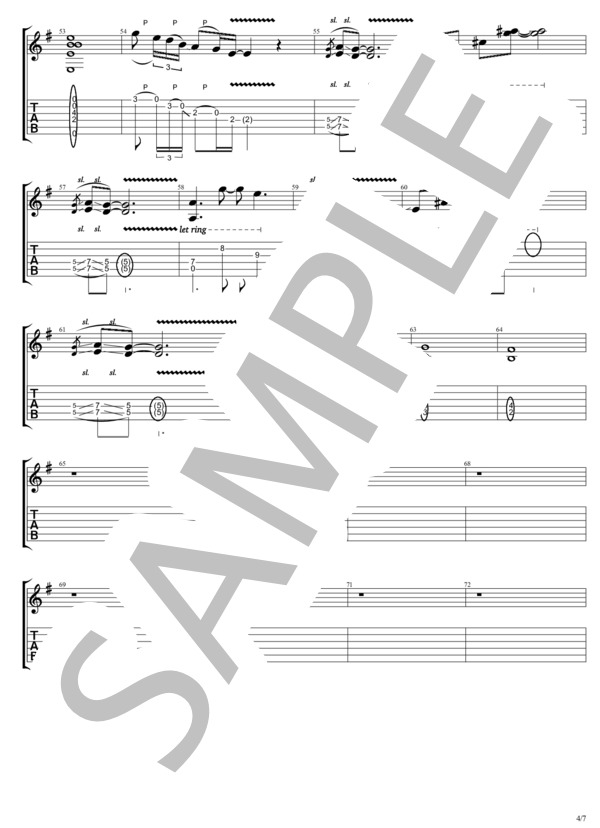 SICK (B'z) / ギターソロ 中〜上級 - サンプル譜面 4/5