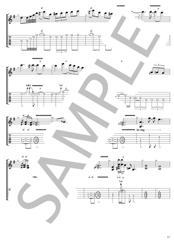 SICK (B'z) / ギターソロ 中〜上級 - サンプル譜面 5/5