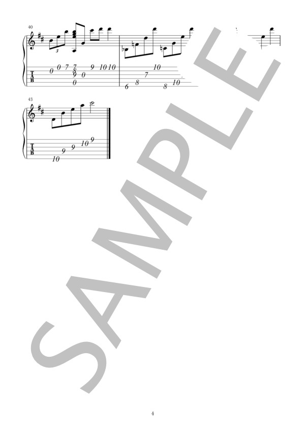 Danny Boy(ソロギター用TAB譜） (イングランド民謡) / ギターソロ 初〜中級 - サンプル譜面 4/4