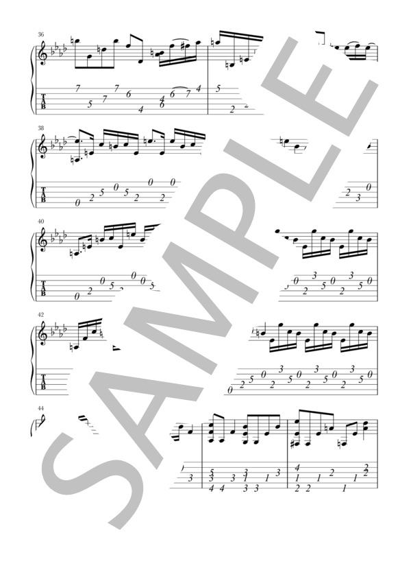 Tears(Beethoven 0p.l3) (渡辺 香津美) / ギターソロ 中級 - サンプル譜面 4/5