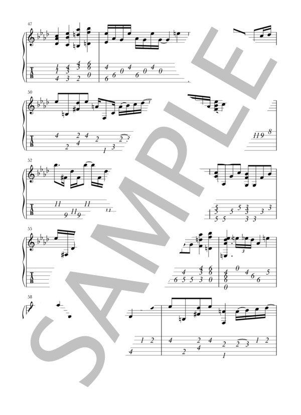 Tears(Beethoven 0p.l3) (渡辺 香津美) / ギターソロ 中級 - サンプル譜面 5/5
