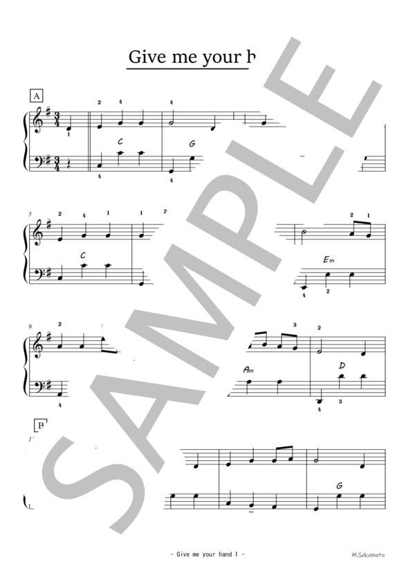 Give me your hand (Traditional) / アコーディオン 初〜中級 - サンプル譜面 1/3