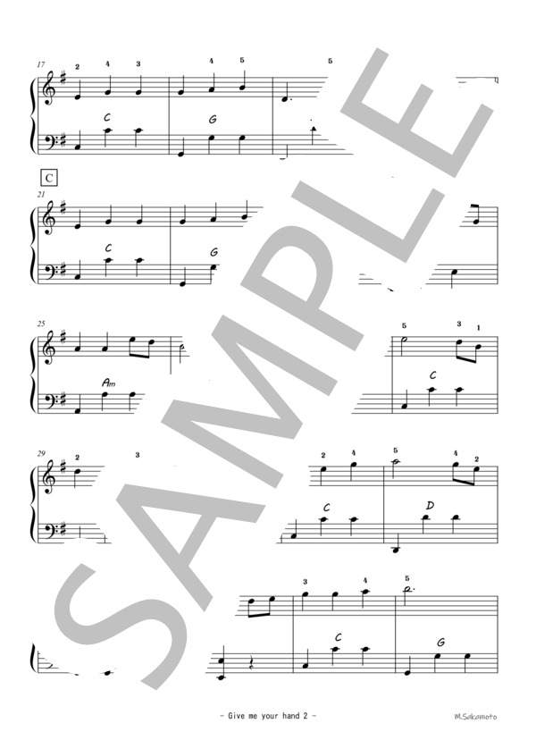 Give me your hand (Traditional) / アコーディオン 初〜中級 - サンプル譜面 2/3