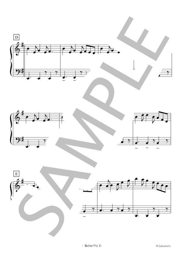 Butterfly (Traditional) / アコーディオン 初〜中級 - サンプル譜面 2/3