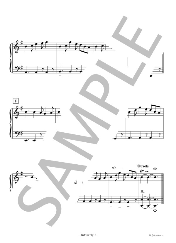 Butterfly (Traditional) / アコーディオン 初〜中級 - サンプル譜面 3/3