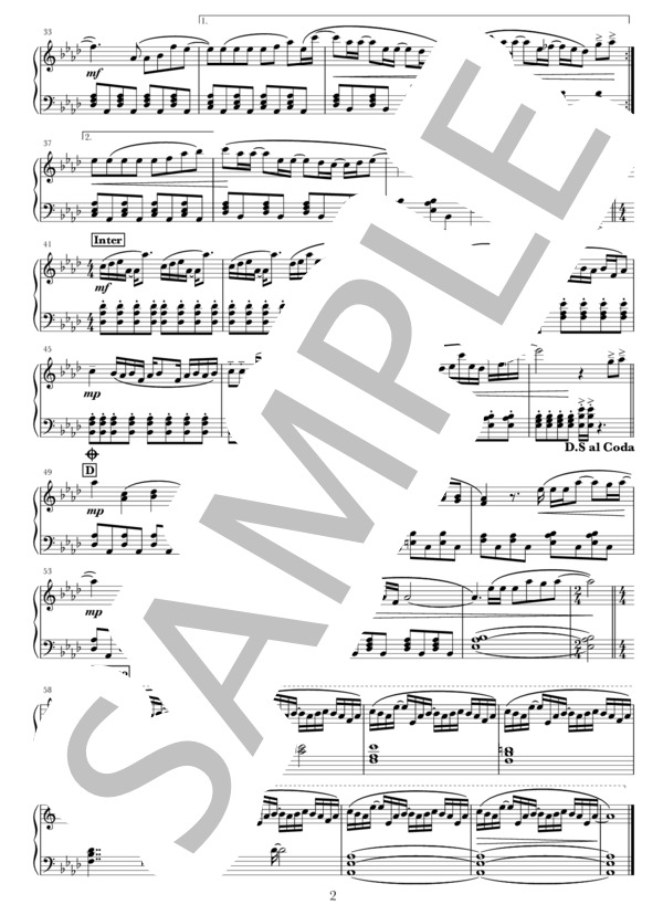 Pretender (Official髭男dism) / ピアノソロ 中級 - サンプル譜面 2/2