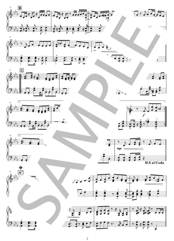 夜に駆ける (YOASOBI) / ピアノソロ 中〜上級 - サンプル譜面 2/4