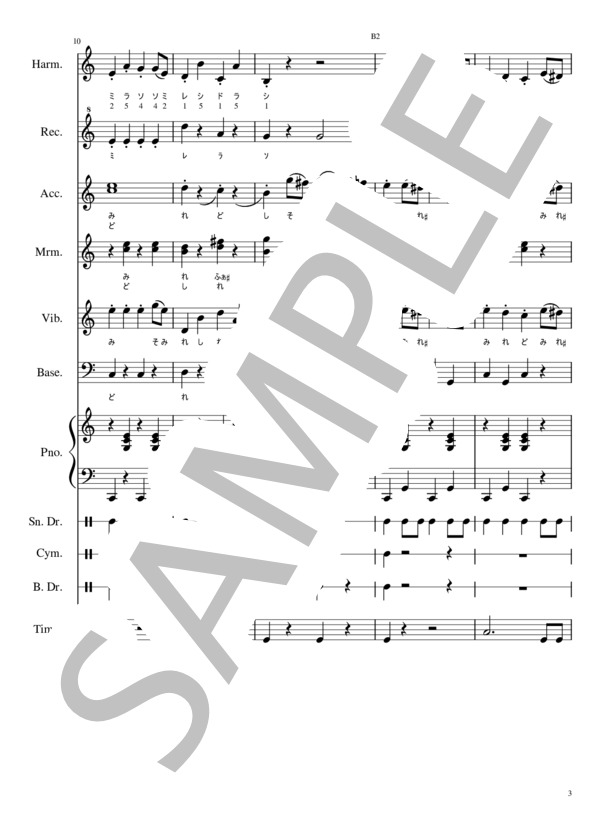 ラデツキー行進曲 器楽合奏 (ヨハン・シュトラウス1世) / アンサンブルリコーダー 中級 - サンプル譜面 3/5