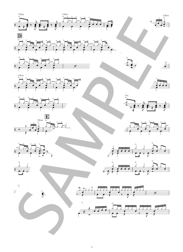 フジヤマディスコ (Silent Siren) / ドラム 中級 - サンプル譜面 2/4