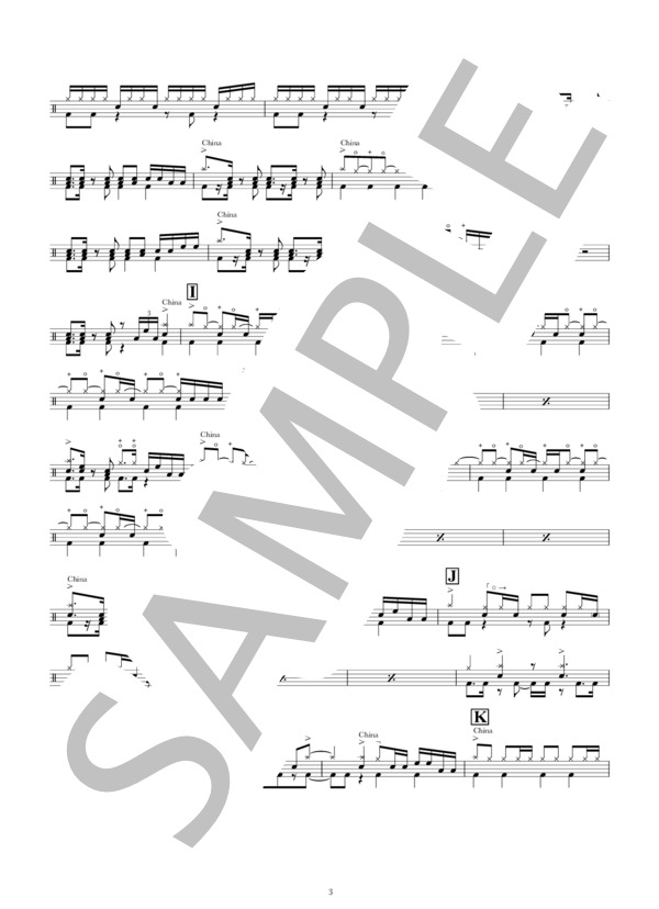 フジヤマディスコ (Silent Siren) / ドラム 中級 - サンプル譜面 3/4