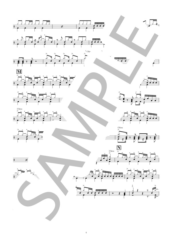 フジヤマディスコ (Silent Siren) / ドラム 中級 - サンプル譜面 4/4