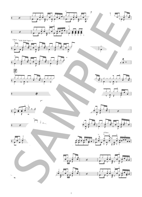 AKANE (Silent Siren) / ドラム 初〜中級 - サンプル譜面 2/3