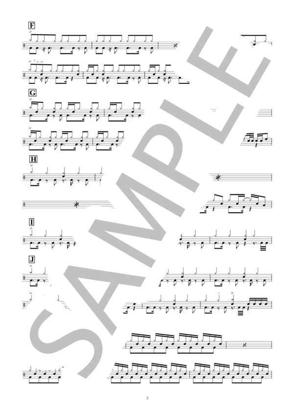 OBSCURE (DIR EN GREY) / ドラム 中級 - サンプル譜面 2/3