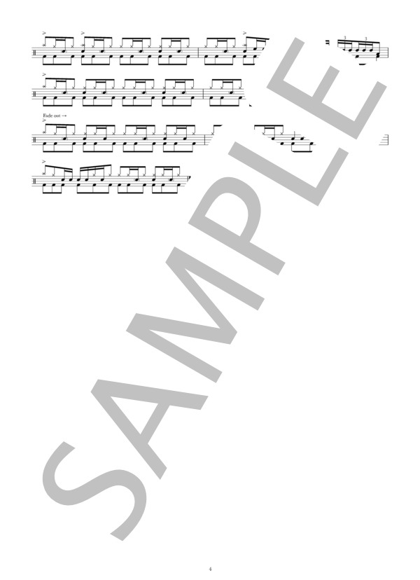 罪と罰 (椎名 林檎) / ドラム 中級 - サンプル譜面 4/4