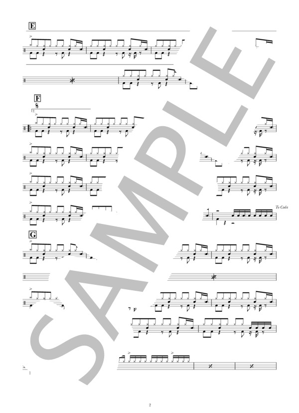 LET ME BE WITH YOU (ROUND TABLE featuring Nino) / ドラム 初〜中級 - サンプル譜面 2/3