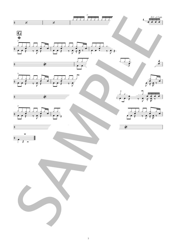 LET ME BE WITH YOU (ROUND TABLE featuring Nino) / ドラム 初〜中級 - サンプル譜面 3/3