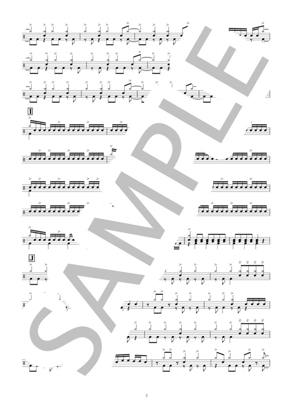 Her Diamond (NOISEMAKER) / ドラム 中級 - サンプル譜面 3/4