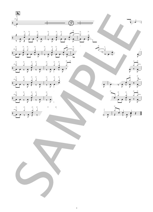 Her Diamond (NOISEMAKER) / ドラム 中級 - サンプル譜面 4/4