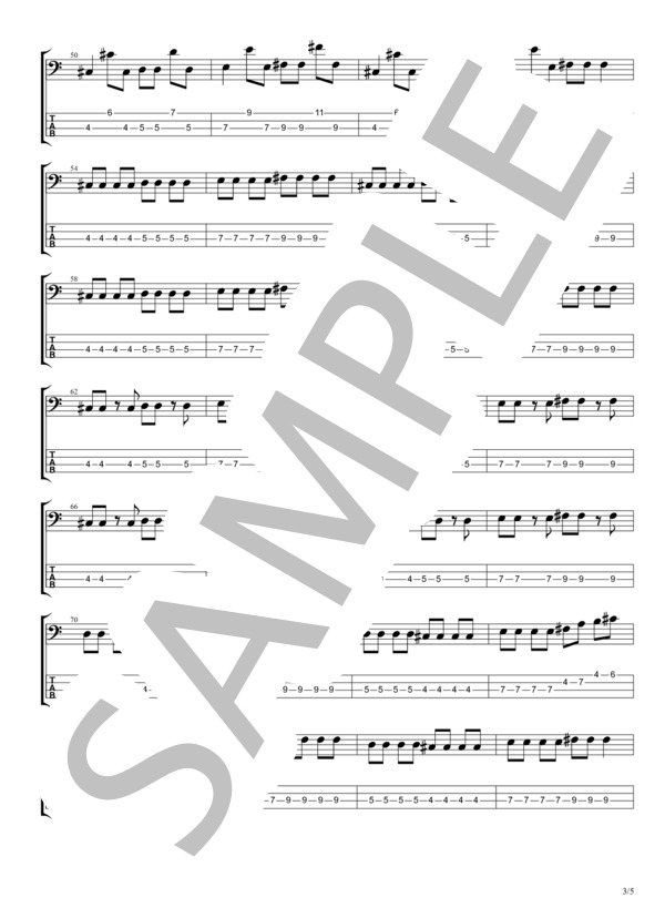 アボカド (yonige) / エレキベース 初〜中級 - サンプル譜面 3/5