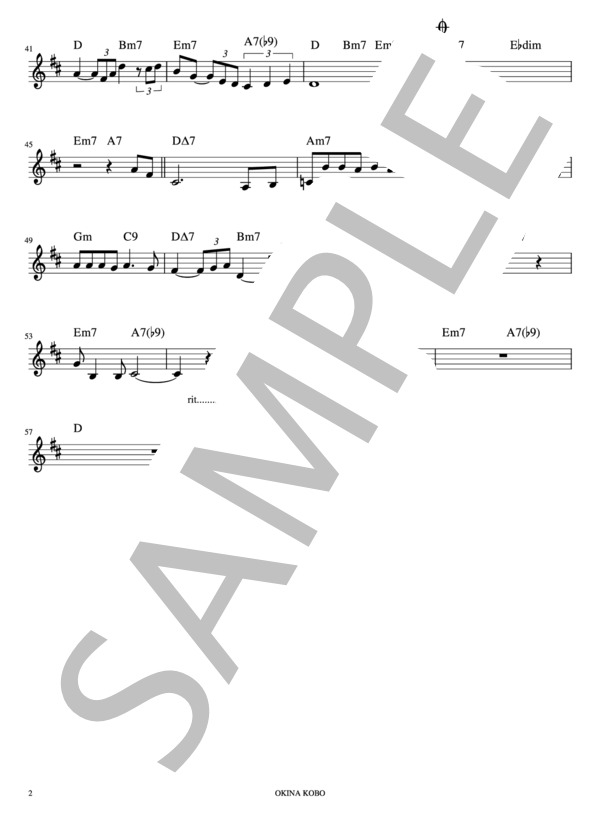 MISTY (Erroll Garner) / オカリナ 中級 - サンプル譜面 2/2