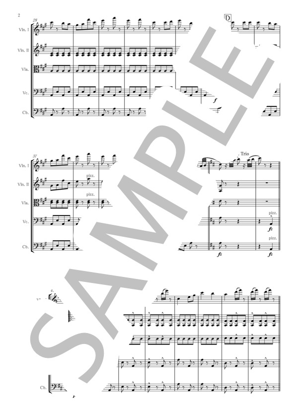 ポルカ「狩」（弦楽合奏版） (ヨハン・シュトラウス2世) / アンサンブル弦楽 中級 - サンプル譜面 3/5