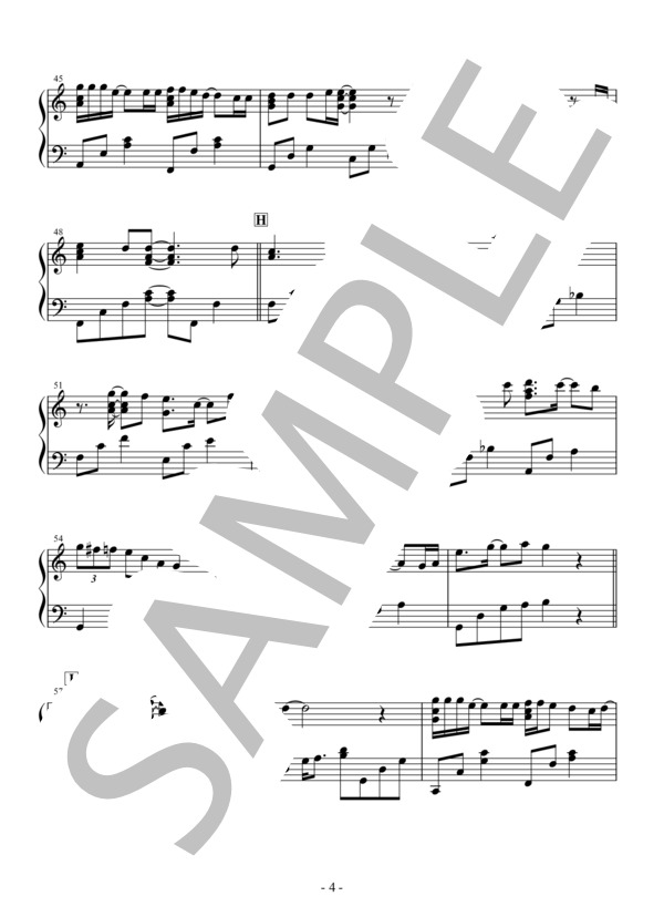 Baby,you're my home (B’z) / ピアノソロ 中級 - サンプル譜面 4/5