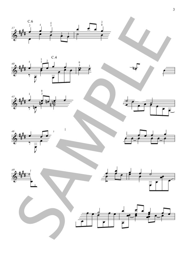 紅葉 (岡野 貞一) / ギターソロ 初級 - サンプル譜面 3/4