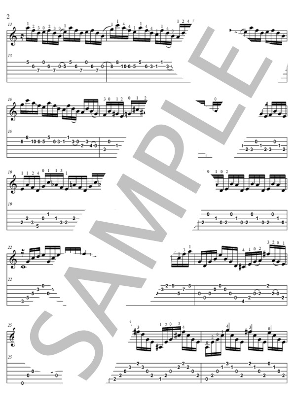 グラドゥス・アド・パルナッスム博士【TAB】 (クロード・アシル・ドビュッシー) / ギターソロ 中〜上級 - サンプル譜面 2/5