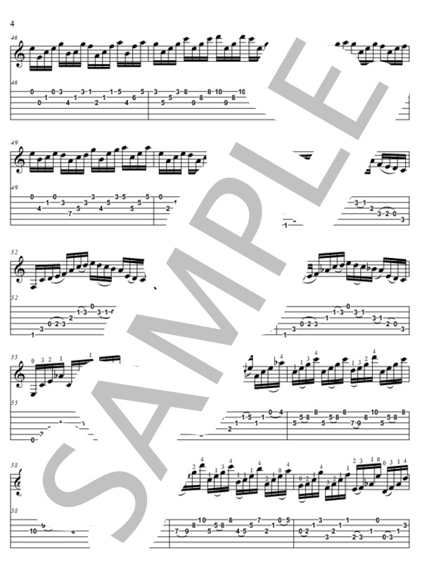 グラドゥス・アド・パルナッスム博士【TAB】 (クロード・アシル・ドビュッシー) / ギターソロ 中〜上級 - サンプル譜面 4/5