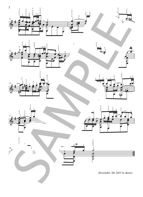 G線上のアリア (ヨハン・セバスチャン・バッハ) / ギターソロ 中級 - サンプル譜面 2/2