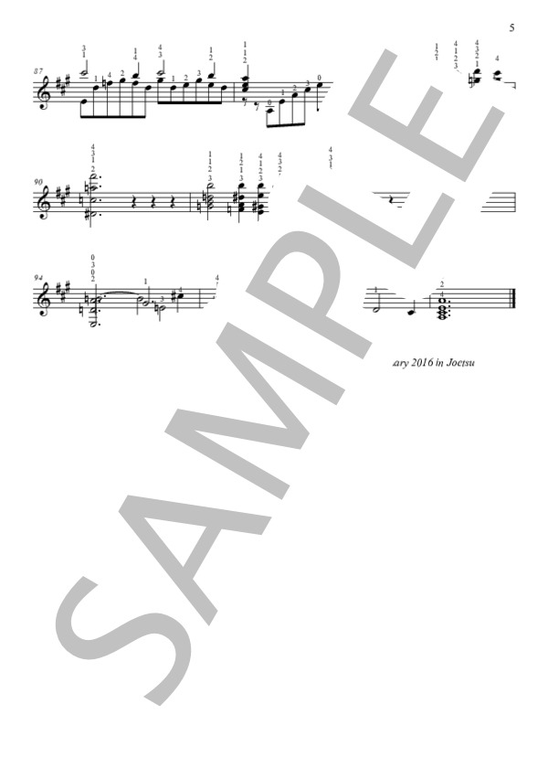 愛の夢 (フランツ・リスト) / ギターソロ 上級 - サンプル譜面 5/5