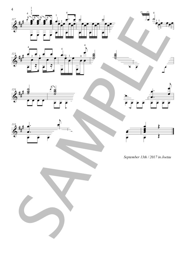 トルコ行進曲 (ヴォルフガング・アマデウス・モーツァルト) / ギターソロ 中〜上級 - サンプル譜面 4/4