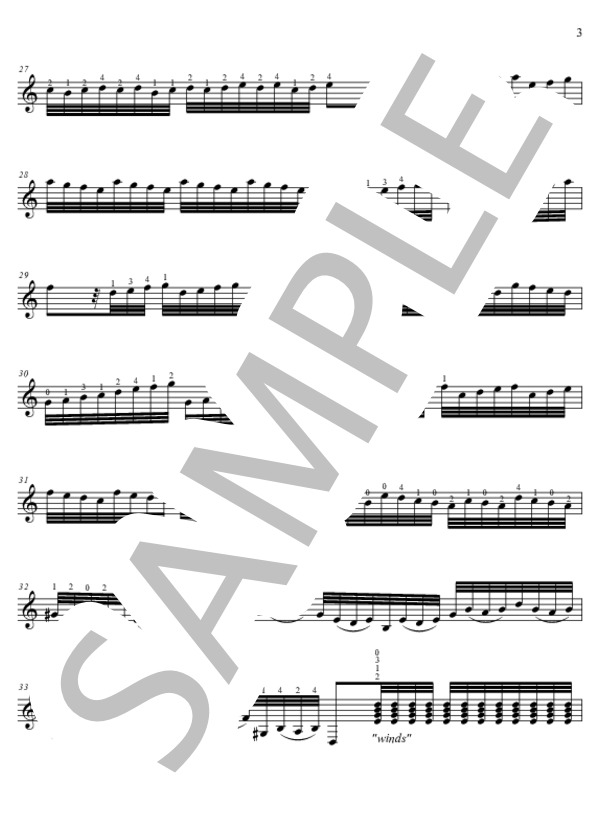 『冬』より第一楽章（四季） (アントニオ・ビバルディ) / ギターソロ 中級 - サンプル譜面 3/5