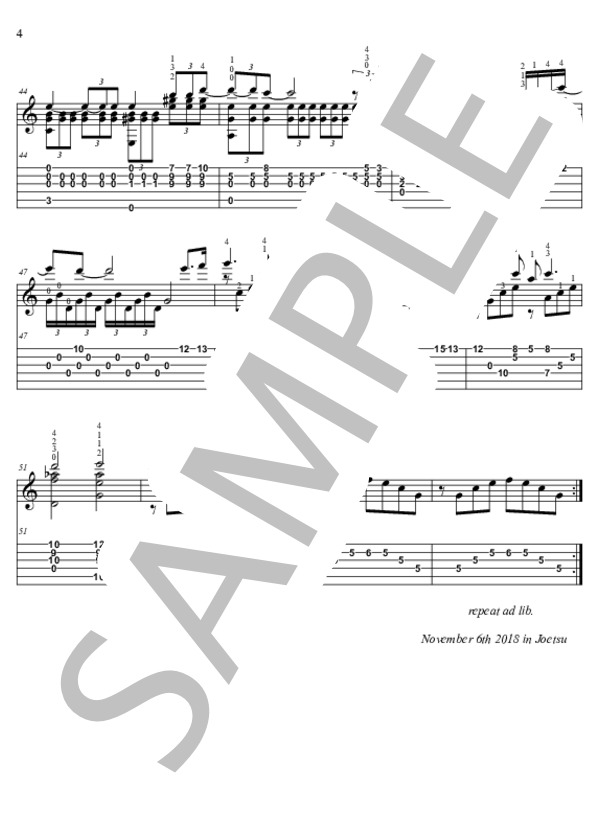 愛の讃歌【TAB】 (マルグリット・モノー) / ギターソロ 中級 - サンプル譜面 4/4